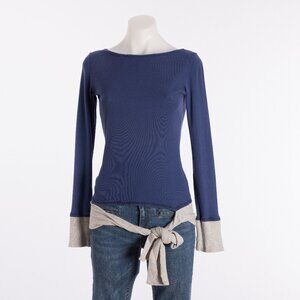 Eco Anik Navy Organic Cotton Long Sleeve Top Size Medium